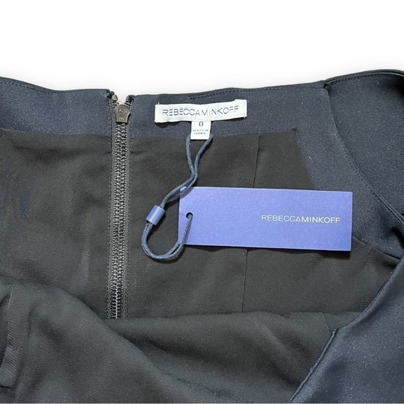 NWT Rebecca Minkoff Diana Black Off the Shoulder Mini Dress sz 0 - Picture 3 of 15